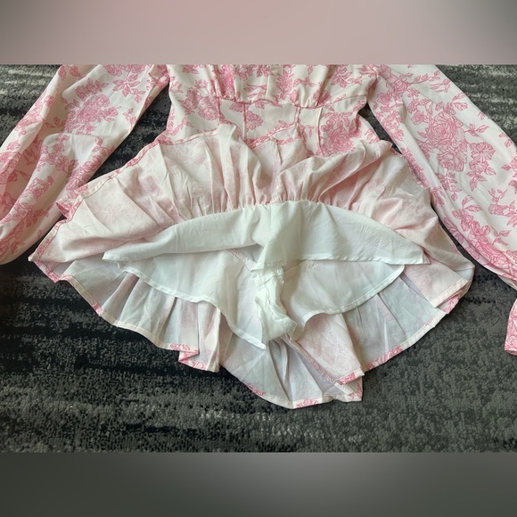 SHEIN MOD Pink Floral Corset Romper - Picture 3 of 5